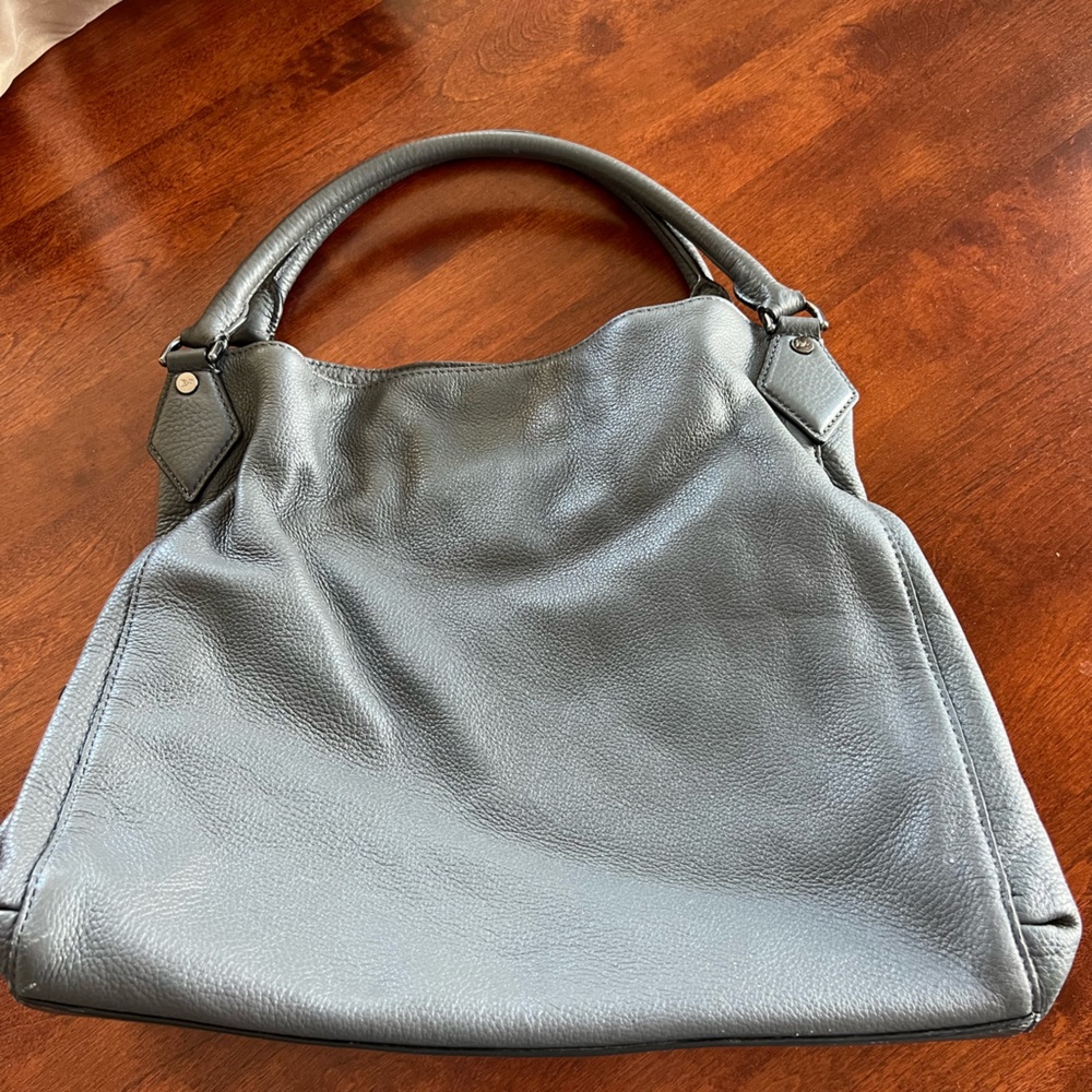 DVF Slouchy Hobo Style Gray Leather Bag
